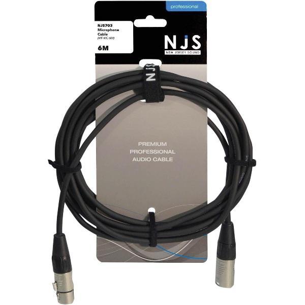 NJS XLR female naar XLR male microfoonkabel (6 Meter)