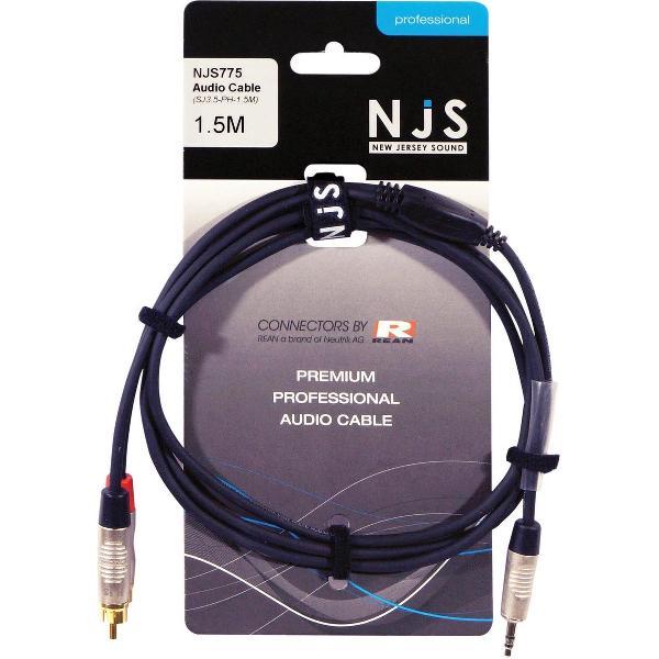 NJS 3,5 mm Stereo Audio Jack naar 2 x Tulp (RCA) kabel (1,5 Meter)