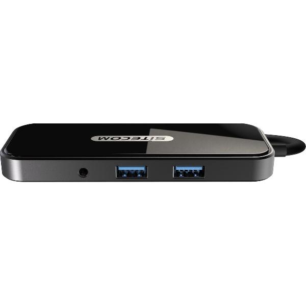 Sitecom - CN-393 - USB-C - MULTIPORT ADAPTER - HDMI - USB-C - USB-C PD - 2X USB-A - Cardreader - 3.5 Audio