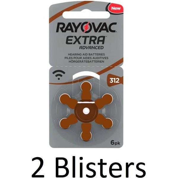 12 Stuks (2 Blisters a 6 st) Rayovac Extra Advanced, 312 - bruin – hoortoestel