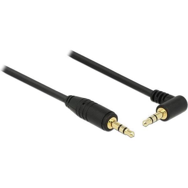 DeLOCK 3,5mm Jack stereo audio kabel / haaks - zwart - 0,50 meter