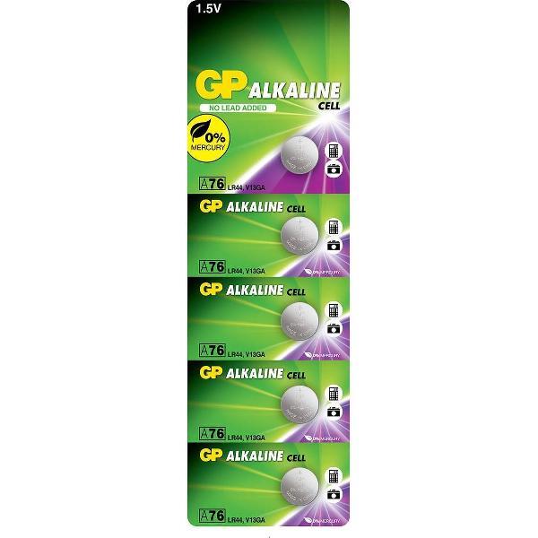 GP Extra Alkaline LR44 batterij | AG13 | 76A knoopcel batterijen 1.5V V13GA - 5 stuks