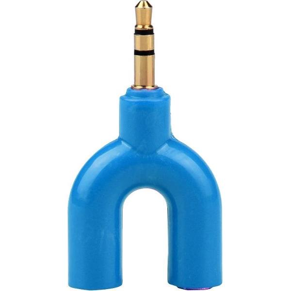 3.5mm Audio Jack Male naar 2x Audio Female 3.5mm Y Splitter - Blauw