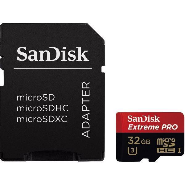 Sandisk Extreme PRO Micro SD kaart 32 GB + Adapter