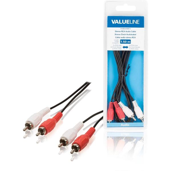 Valueline VLAB24200B15 audio kabel 1,5 m 2 x RCA Zwart, Rood, Wit