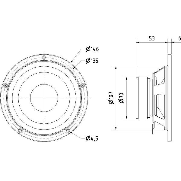 Visaton W 130 S 5 inch 13 cm Bas-luidspreker 50 W 8 Ω
