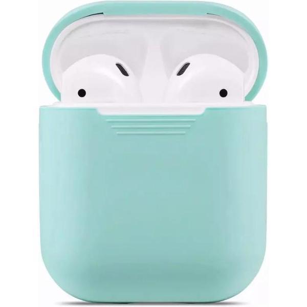 KELERINO. Siliconen hoesje voor Apple Airpods 1 & 2 - Softcase - Mintgroen