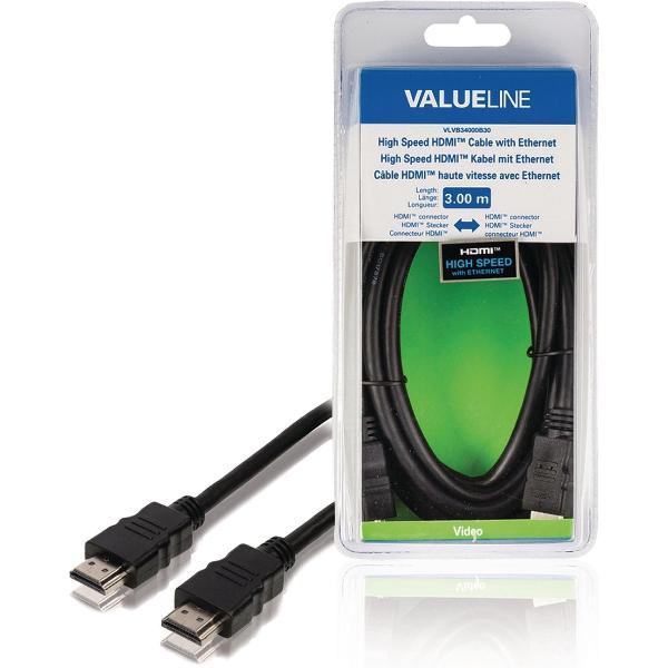 Valueline VLVB34000B30 HDMI kabel 3 m HDMI Type A (Standaard) Zwart