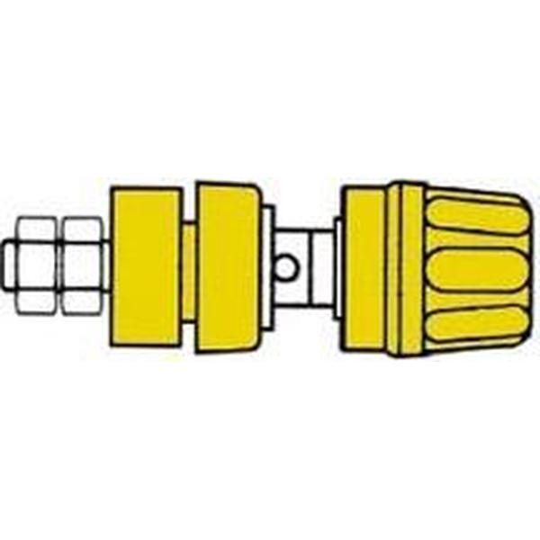 GEISOLEERDE 4mm INBOUWBUS MET KOP EN RING / GEEL (PKI10A) (HM2431A)