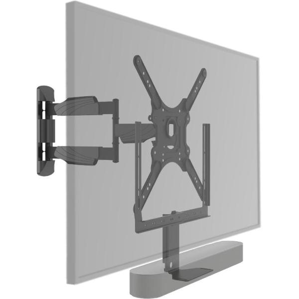 Cavus CCWMCFSBB Draaibare TV muurbeugel geschikt voor Sonos Beam Soundbar Zwart & 32-55 Inch Televisie