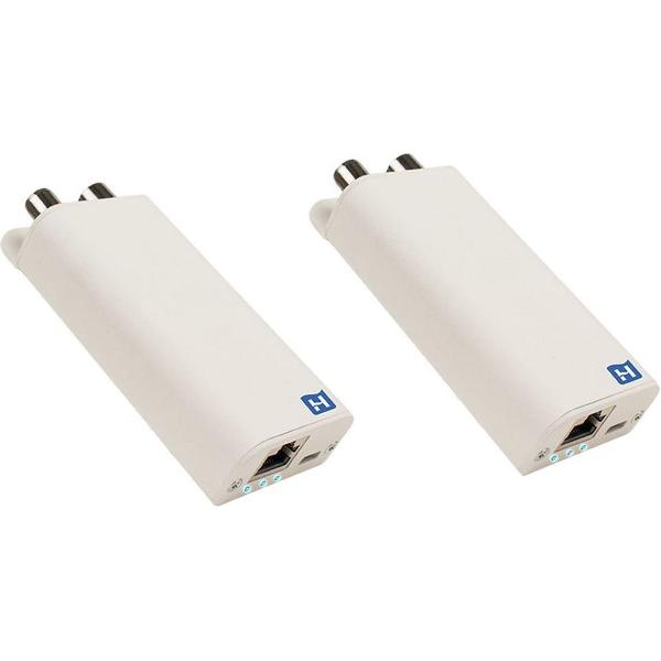 Hirschmann INCA 1G white SET SHOP - Multimedia over coax adapter, 1000Mbps, SET 2 stuks in omdoos