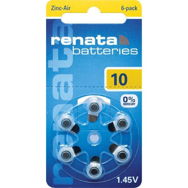 60 stuks Renata ZA10, PR70, DA230 gehoorbatterijen (geel)