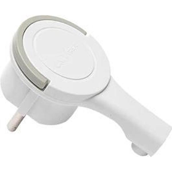 Platte haakse stekker voor achter kast of meubilair 16A / 250V | wit | haaks