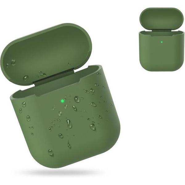 DrPhone Siliconen Airpod Case – Geschikt voor Airpod 1 & 2 – Bescherming tegen Val & Stootschade – Groen