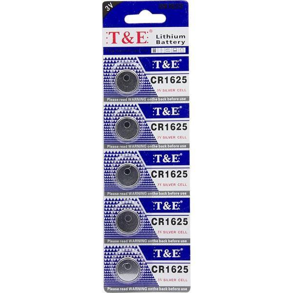T&E knoopcel batterij Lithium CR1625 - Blister 5