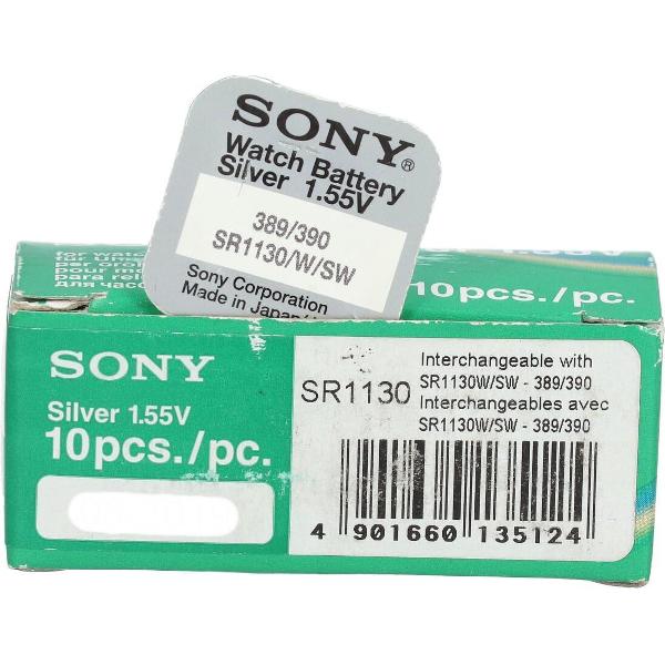 10 Stuks - Sony SR1136SW (389 / 390) SR54 AG10 Zilveroxide horloge knoopcel batterij