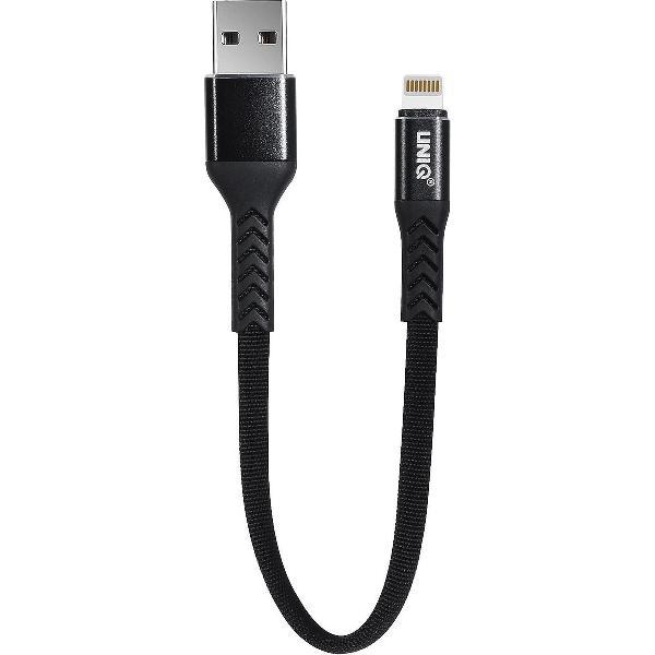UNIQ Accessory Lightning USB Kabel 20cm snellader dataoverdracht - Zwart