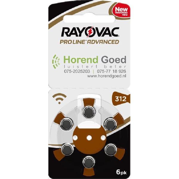 Rayovac Proline Advanced - hoortoestel batterij P312 - bruine sticker - Horend Goed