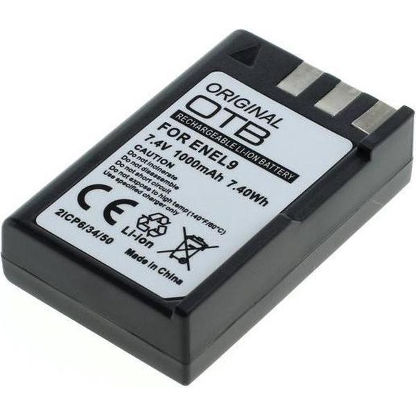 Accu voor Fuji Nikon EN-EL9 / EN-EL9a 1000mAh