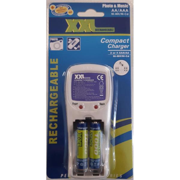 Battery charger XXL / Batterij oplader met 2x AAA