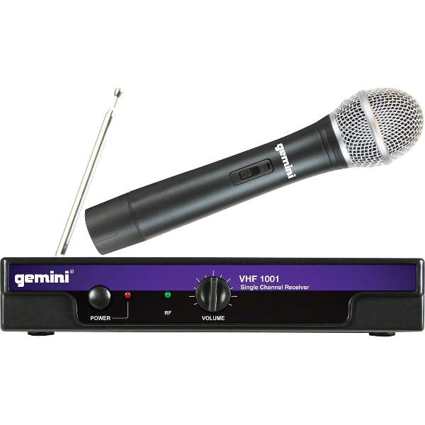 Gemini VHF-1001M Stage/performance microphone Draadloos Zwart microfoon