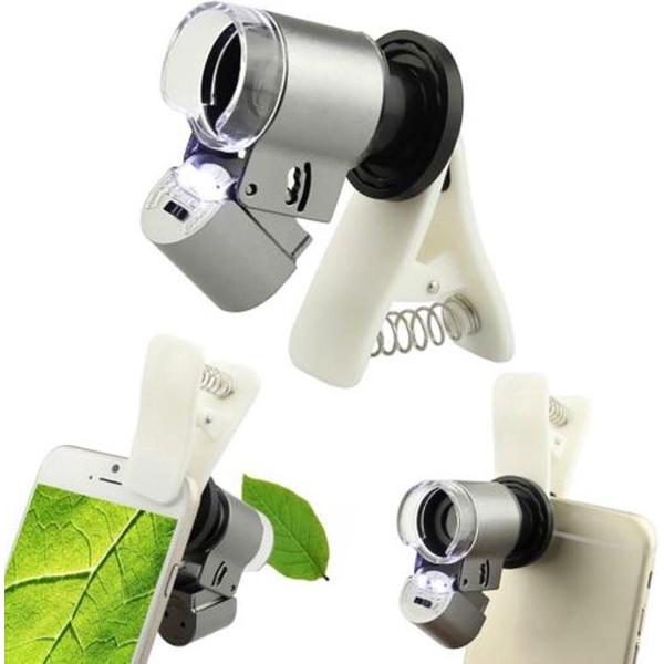 Universele Clip On Smartphone Microscoop Lens - Zoomlens iPhone / Mobiele Telefoon Camera Telelens