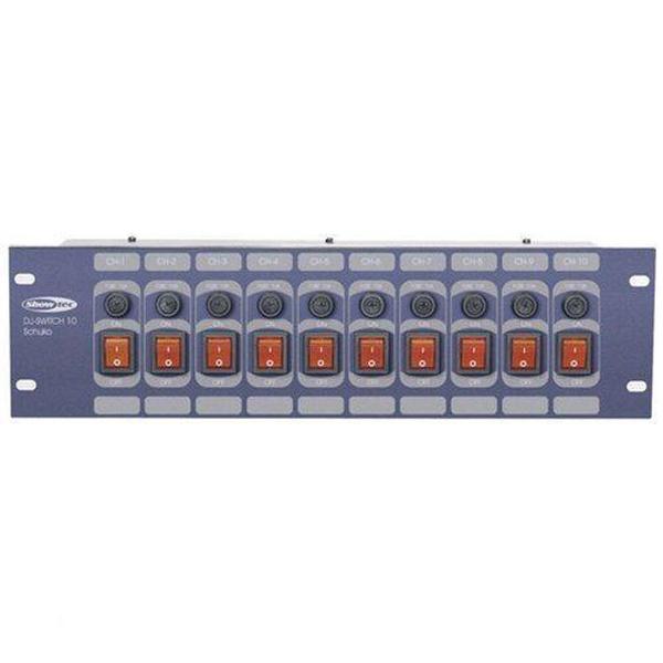 Showtec DJ switch 10 50364 220V switchpanel. 10 channel switchboard.
