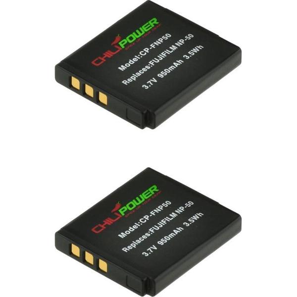 ChiliPower Fuji NP-50 camera batterij - 2 stuks verpakking