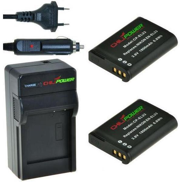 ChiliPower EN-EL23 Nikon Kit - Camera Batterij Set