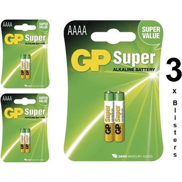 GP Super AAAA MX2500 E96 LR8D425 MN2500 - 6 Stuks (3 Blisters a 2st)