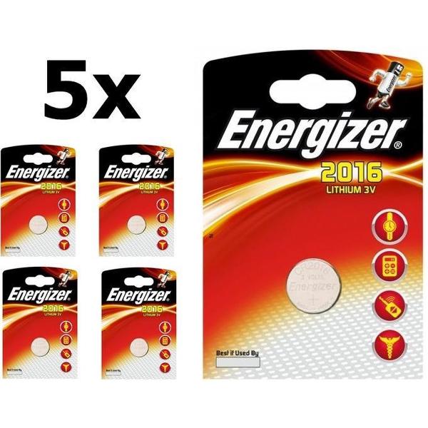 5 Stuks - Energizer CR2016 Professional Electronics 3V 90mAh Lithium knoopcel