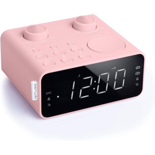 Muse M-17 CPK roze Wekkerradio met groot display