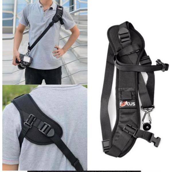 WiseGoods Camerariem - Camera Strap Sling - Schouderriem - Schouderstrap - Nekstrap - Draagriem voor Fotocamera - Unisex - Zwart