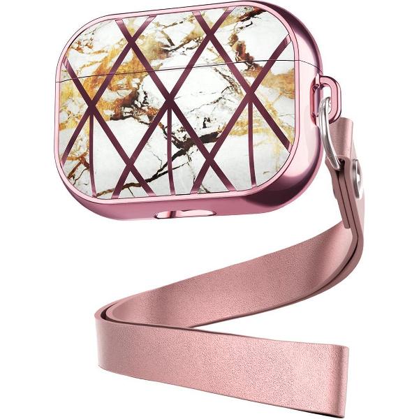 YONO AirPods Pro Premium Hoesje - Hard Case - Marmer Roze