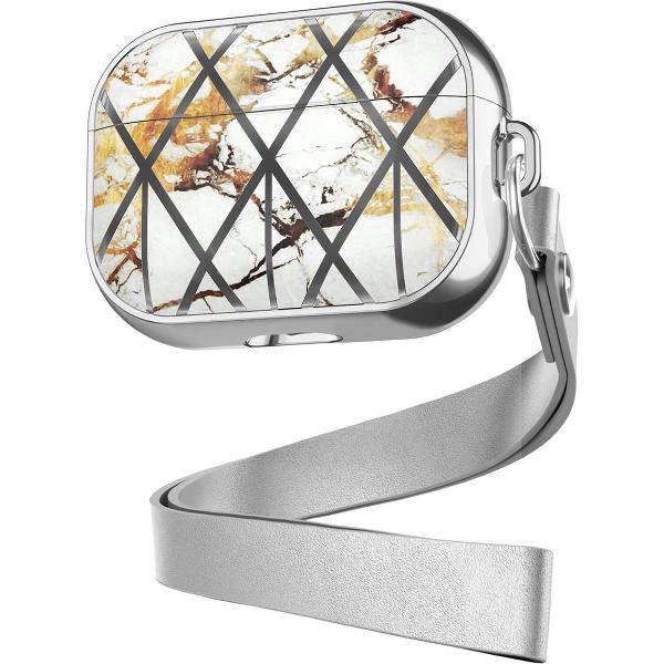 YONO AirPods Pro Premium Hoesje - Hard Case - Marmer Zilver