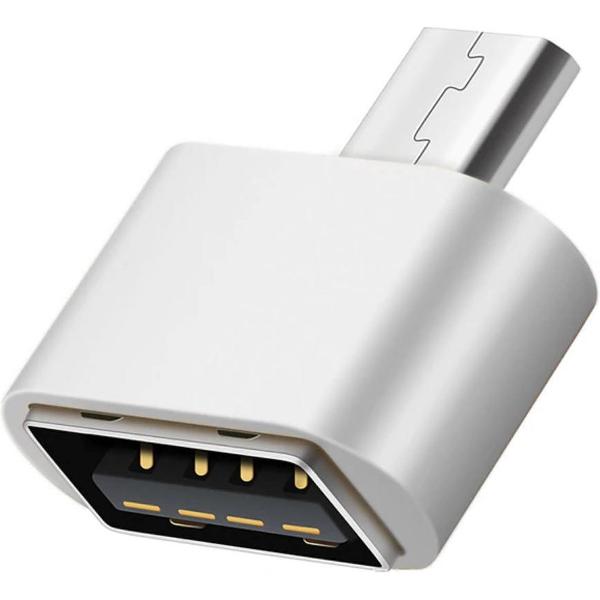 USB Adapter naar Micro USB - OTG Adapter - Gemakkelijk een muis, Toetsenbord of USB Stick Aansluiten - Zilver