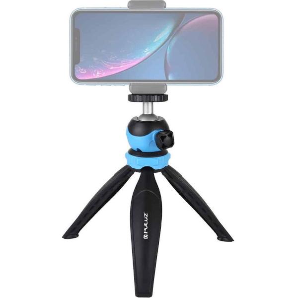 PULUZ 20cm zak plastic statiefbevestiging met 360 graden balhoofd voor smartphones, GoPro, DSLR-camera's (blauw)