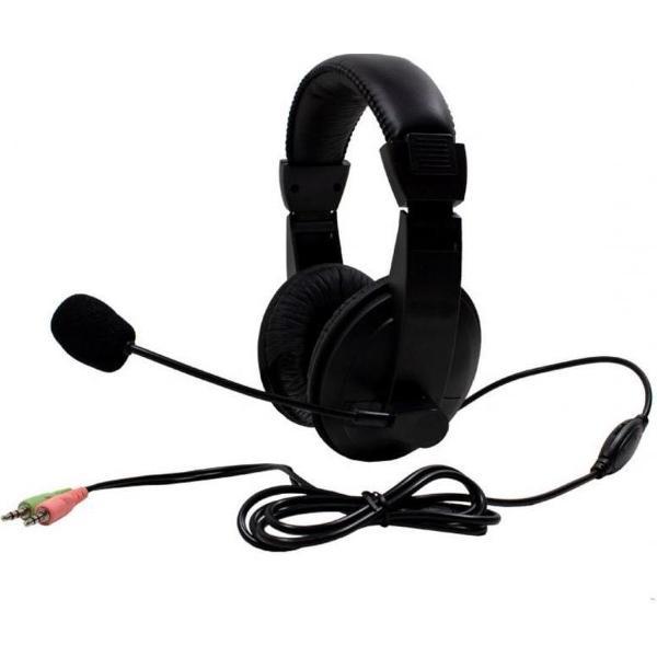 Universele PC Headset - Ingebouwde Microfoon - Zwart - Accessoires - Draagbare Headset - Kantoor/Werk/Gaming Headset - 3.5mm Hoofdtelefoon - Zwart