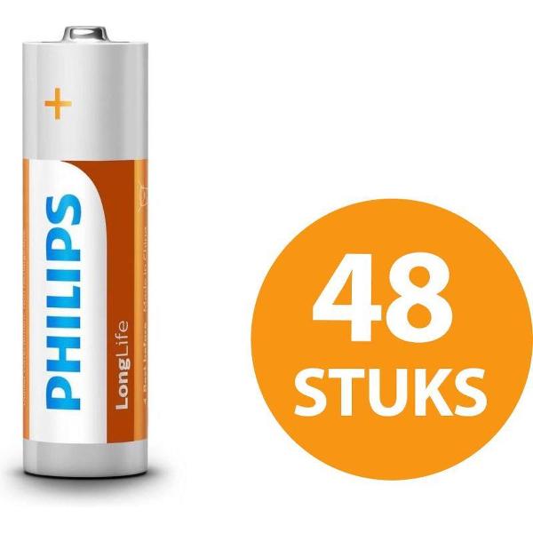 Philips LongLife Batterijen AA - voordeelverpakking - 48 stuks