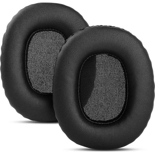 Luxe Lederen Oorkussen Set Voor Marshall Monitor I/II (1/2) - Vervangende Koptelefoon Earpads - Oor Kussens - Ear Pads - Oorkussens Met Noise Cancelling Memory Foam Binnenlaag - Zwart