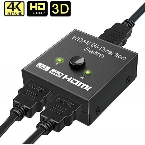 ✅ NIEUW... PROLEDPARTNERS ® tweerichtings HDMI Splitter switch 1-in-2-Out / 2-in-1-Out | Ondersteunt 4K 3D 1080P HD | Plug & Play ✅ PROLEDPARTNERS ®