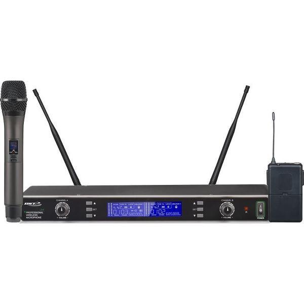 2 Kanaals draadloze microfoon/headset UHF
