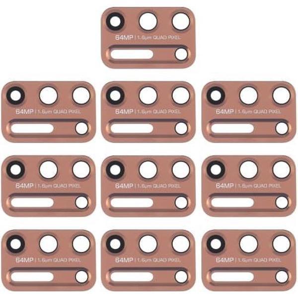 10 PCS Back Camera Lens voor Motorola Moto G9 Plus XT2087-1 (Goud)