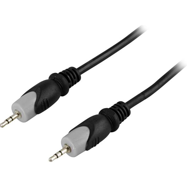 DELTACO MM-170 Audiokabel 2,5mm naar 2,5mm Stereo Jack, 0.5m - Zwart