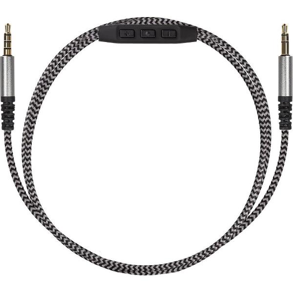 kwmobile Koptelefoonkabel voor Over-Ear Koptelefoon - Reservekabel 150 cm - Met microfoon en volumeregelaar - 3,5 mm aansluiting