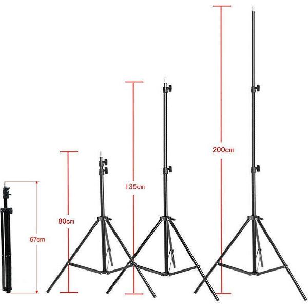 FOTOSTUDIO STATIEF TELESCOPISCH INSTELBAAR VAN 80 TOT 200 CM