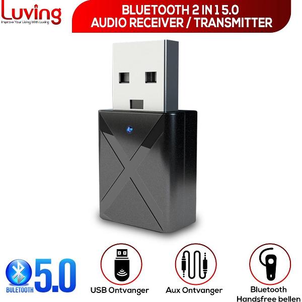 Luving™ - KN320 - 2 in 1 USB Bluetooth Zender & Ontvanger - Wireless Transmitter & Receiver - Handsfree Bellen - Audio Adapter