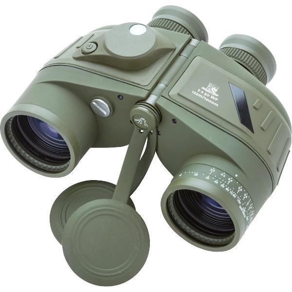 MacGyver Verrekijker 7x50 Waterproof met Ingebouwd Kompas en afstandsbepaling - Ook in donkere omgeving - Semi Fix Focus - Ook voor brildragers - Groen