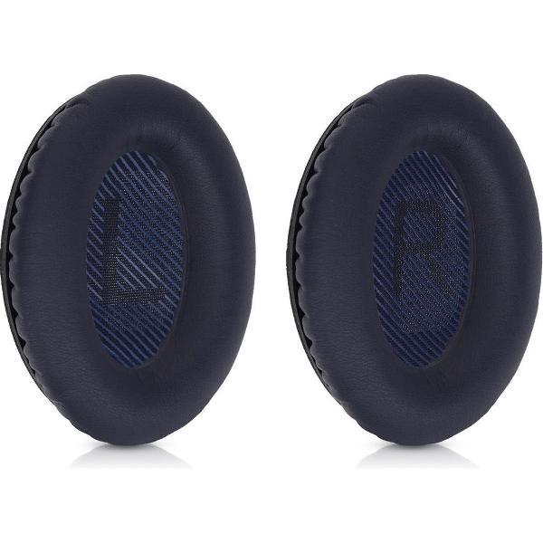 kwmobile 2x oorkussens voor Bose Quietcomfort 35 / QC35 wireless II koptelefoons - imitatieleer - voor over-ear-koptelefoon - donkerblauw