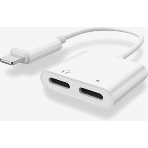 Lightning 2in1 cable splitter audio adapter- opladen&muziek luisteren tegelijk apple iphone vanaf ios 10